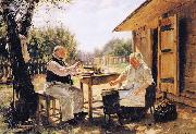 Vladimir Makovsky Making Jam oil painting artist